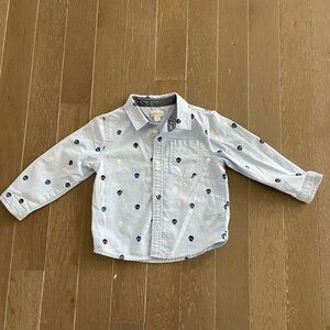 Gymboree Baby Light Blue Skull Print Shirt
